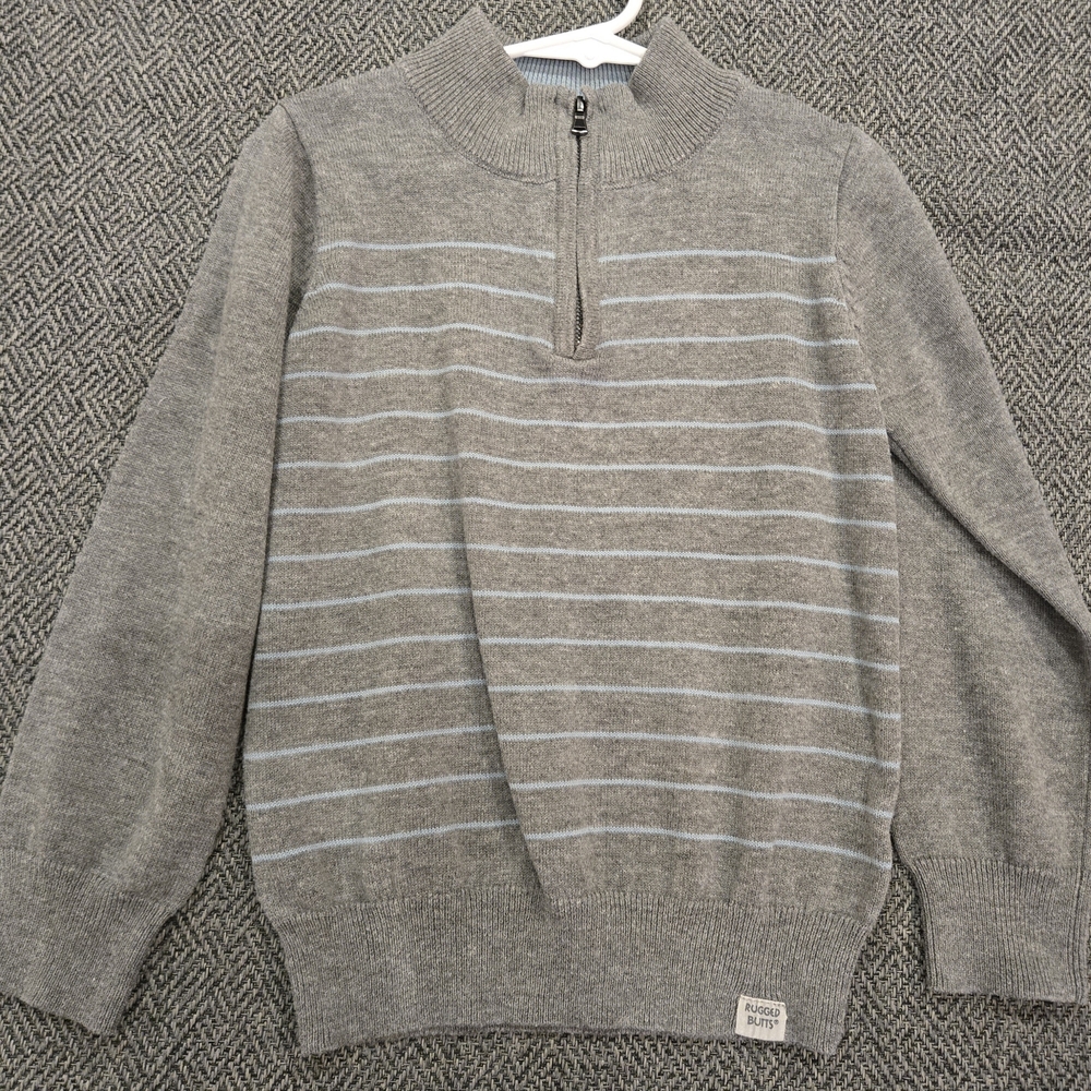 Stylish Gray Striped Kids' Sweater